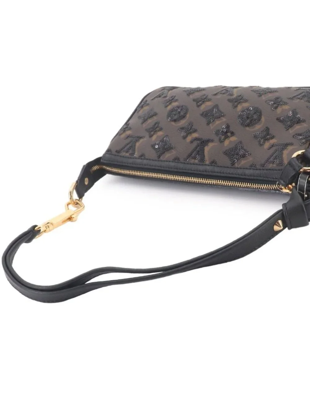 Louis Vuitton Monogram Eclipse Pochette Hand Bag Sequins